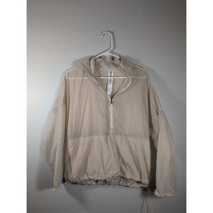 Fabletics Ash Croppped Half Zip Jacket XS Beige